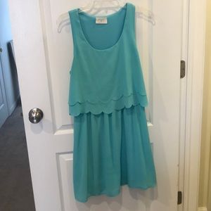 Everly scalloped dress - Aqua